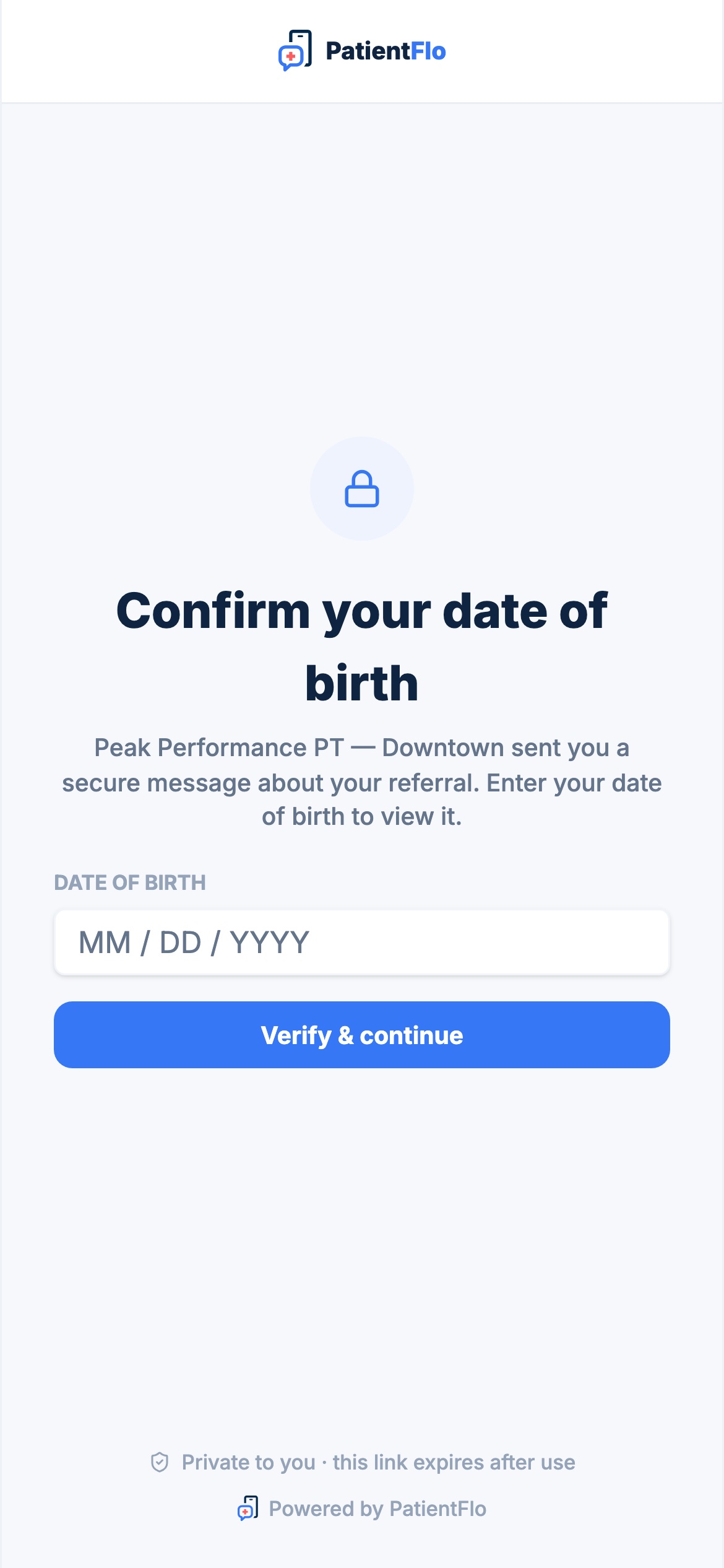 Patient secure link